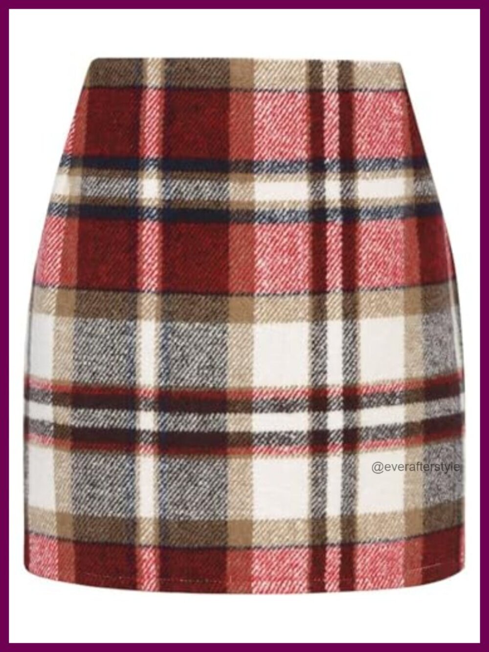 High Waisted Plaid Mini Skirt Bodycon Slim Fit